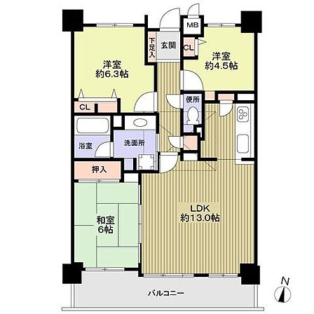 3LDK 間取り