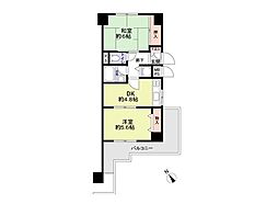 ライオンズマンション杁中ガーデンC棟 2DKの間取図画像