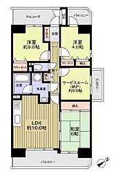 ライオンズマンション西岡崎 3SLDKの間取図画像