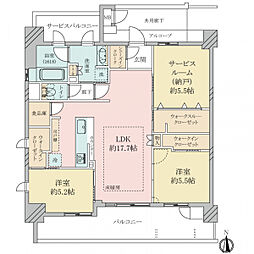 エステムコートパークウイングス 2SLDKの間取り
