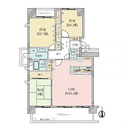 セレノ藤原台G棟 3LDKの間取図画像