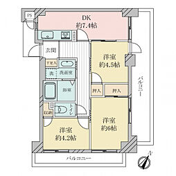 グランメゾン神戸 3DKの間取図画像