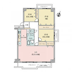 東灘ロイヤルマンション 3LDKの間取図画像