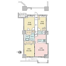 イーストコート8番街1番館 3LDKの間取図画像