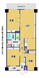 コープ野村大手町2 3LDKの間取図画像