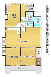 サンライフ恒見 3LDKの間取図画像