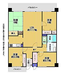 プリアデス木屋瀬 4LDKの間取図画像