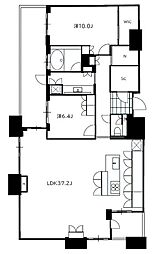 アイランドシティオーシャン&フォレストタワーレジデンスウエスト棟 2SLDKの間取図画像