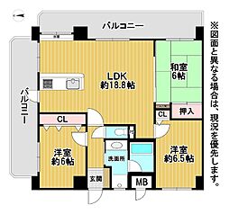 ライオンズマンション野間大池南 3LDKの間取図画像
