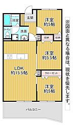 アーティックス大手町 3LDKの間取図画像