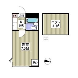 ルピナス 1Kの間取図画像