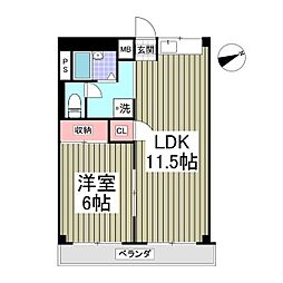 EPOCHHOUSE銀嶺 1LDKの間取図画像