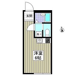 サニーグレイス国立 ワンルームの間取図画像