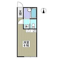サニーグレイス国立 ワンルームの間取図画像