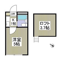 プラザドゥシュバリエ 1Kの間取図画像