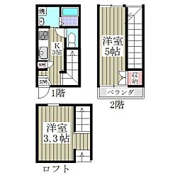 クノッソス末広 1Kの間取図画像