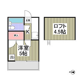 トレニア 1Kの間取図画像