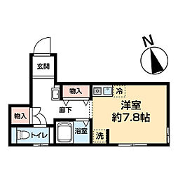 MQuarto熊野前 ワンルームの間取図画像
