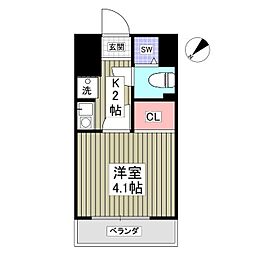 アミティY 1Kの間取図画像