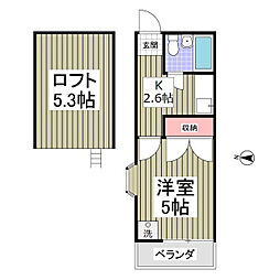 ダリア 1Kの間取図画像