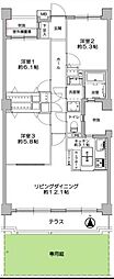 藤和シティホームズ登戸 3LDKの間取図画像