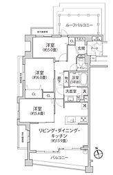 ラヴィドール宮前平 3LDKの間取図画像