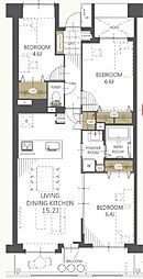 イトーピア百合ヶ丘ガーデンハイツB棟 3LDKの間取図画像