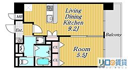 Luxe新大阪2 1DKの間取図画像