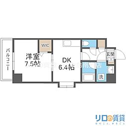 アクアスイート新大阪 1DKの間取図画像