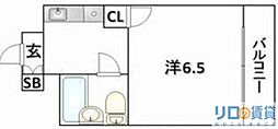 オーブ新大阪 1Kの間取図画像
