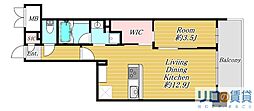 リビオメゾン新大阪 1LDKの間取図画像