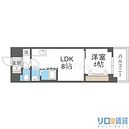 MAXIVCROS江坂 1LDKの間取図画像