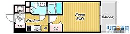 プラウドフラット新大阪 1Kの間取図画像