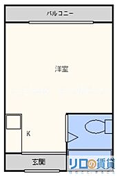 バルビゾン新大阪 ワンルームの間取図画像