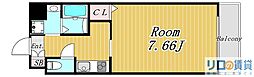 プレッツァ新大阪 1Kの間取図画像