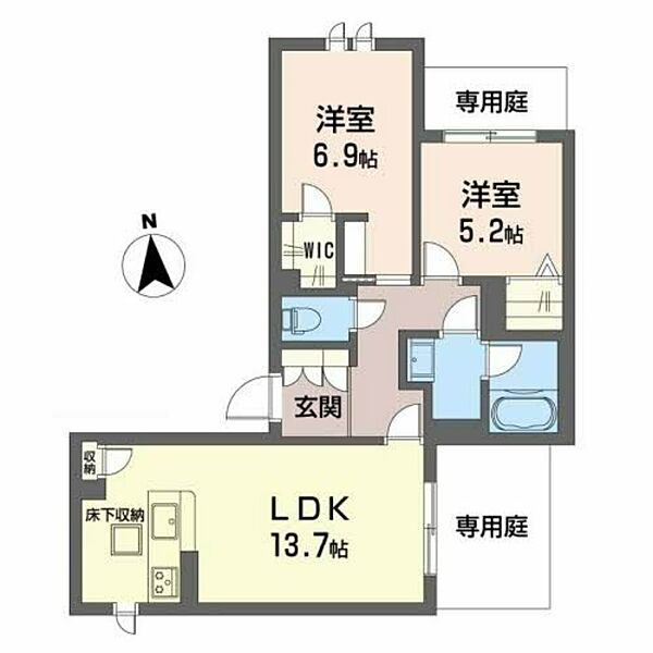 Sha Maison ときわ ｜大阪府大阪市東成区東中本1丁目(賃貸マンション2LDK・1階・62.47㎡)の写真 その2