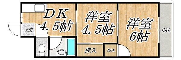 グリーンハイツ加美 ｜大阪府大阪市平野区加美東4丁目(賃貸マンション2DK・4階・32.40㎡)の写真 その2