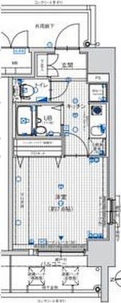 エスリード深江橋 810｜大阪府大阪市東成区深江北2丁目(賃貸マンション1K・8階・25.92㎡)の写真 その2