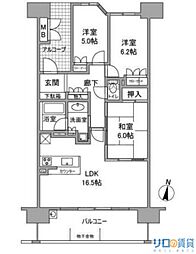 プラウド江坂 7階3LDKの間取り