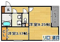 リブレメゾン淡路I 3階1LDKの間取り