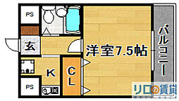 シャトレ下新庄 1Kの間取図画像