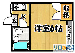 ハイツプリメーロ 1Kの間取図画像
