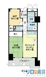 ライオンズマンション新大阪第6 2DKの間取図画像
