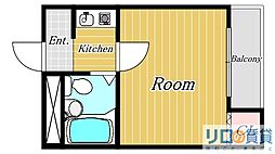 スリーデイズ新大阪 1Kの間取図画像