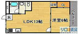 大幸ハイツ 1LDKの間取図画像