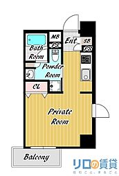 フロンティアゲート淀川 ワンルームの間取図画像
