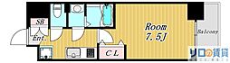 Luxe新大阪α 1Kの間取図画像