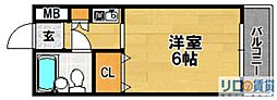 パインハイツ 1Kの間取図画像