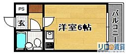 ビラ小松 ワンルームの間取図画像