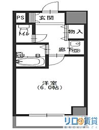 サンライズ壱番館 1Kの間取図画像